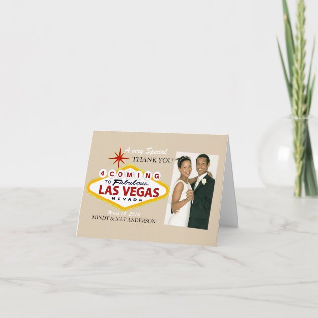 Las Vegas que Wedding o obrigado você cartões com (Frente)