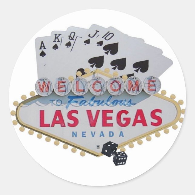 Las Vegas Royal Flush com adesivo de dados (Frente)