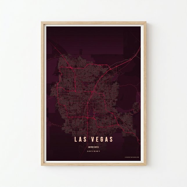 Las Vegas Ruby Cartaz de Impressão Mapa de Nevada  (Criador carregado)