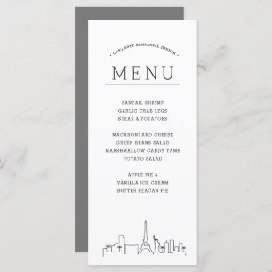 Las Vegas Skyline Menu Janto Evento de Casamento