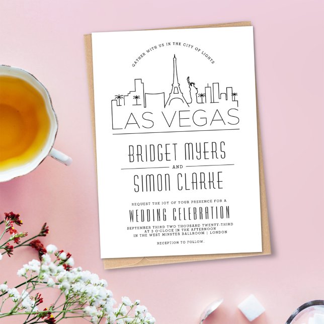 Las Vegas Wedding | Convite Skyline Estilizado (Criador carregado)