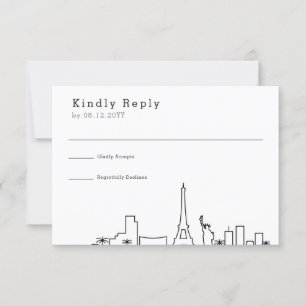 Las Vegas Wedding RSVP Skyline Estilizado