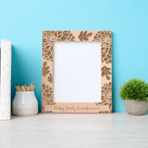 Laser de Texto Personalizada Floral de Borda