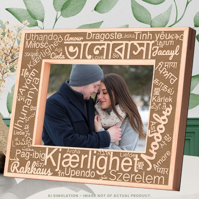 Laser moderno elegante gravado em 50 idiomas (Criador carregado)