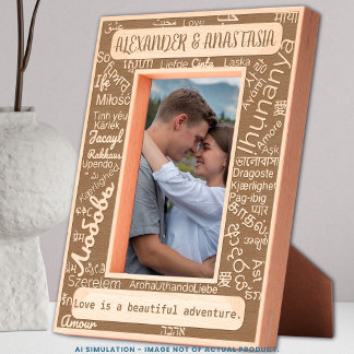 Laser personalizado gravado como 'AMOR' em 50 idio
