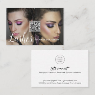 Lash cartão de visita com código QR e fotos