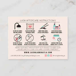 Lash Instruções pós-tratamento Extensões Cartões d