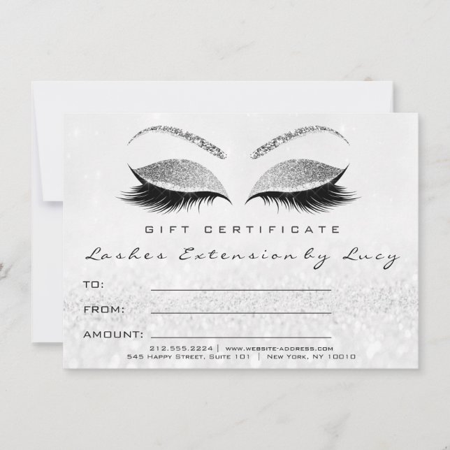 Lash White Silver Makeup Certificate Glitter (Frente)