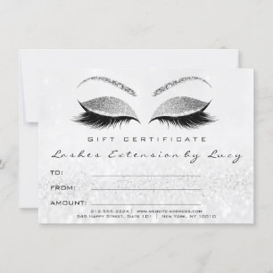 Lash White Silver Makeup Certificate Glitter