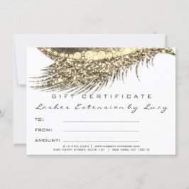 Lashes Beleza Makeup Certificate Gift Dourado Whit