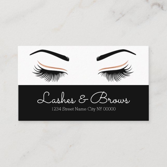 Lashes & Brows Cartão de visita (Frente)