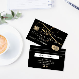 Lashes Cartão de Crédito Estilado Preto Dourado