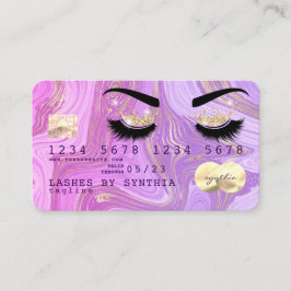 Lashes de cartão de crédito violeta violeta pastel