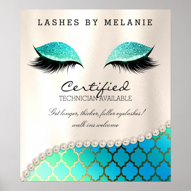 Lashes Eyelash Makeup Poster Olhos Bonito Marroqui (Frente)