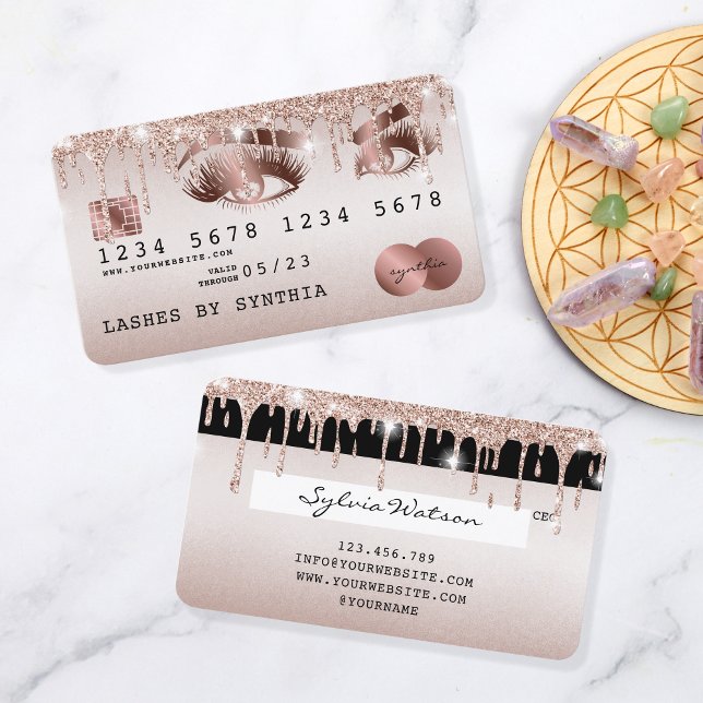 Lashes longos Rosa Dourados  com cartão de crédito (Criador carregado)