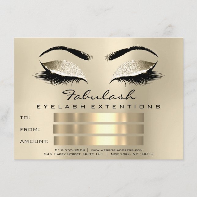 Lashes Makeup Artist Certificate Gift Champaigne (Frente)