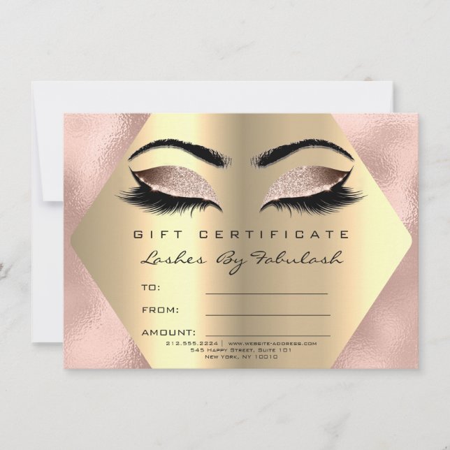 Lashes Makeup Dourado Certificate Dif Pink (Frente)