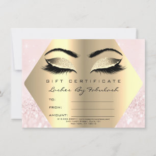 Lashes Makeup Dourado Diamond Certificate Gift Pin