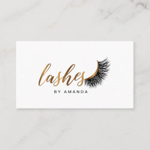 Lashes o artista cartão de visita a cores dourada