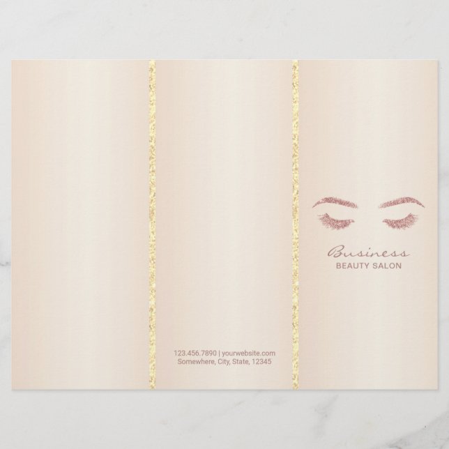 Lashes Salon Makeup Artista Ivory Pearl Tri-Fold (Frente)