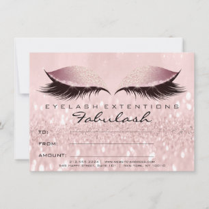 Lashes Studio Pink Makeup Certificate Glitter
