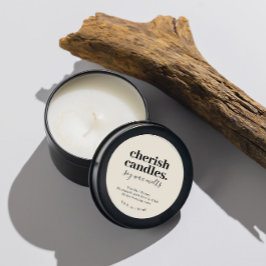 Lata de Vela de Soja Minimalista Etiqueta Bege