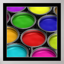 Latas de tinta coloridas - Poster