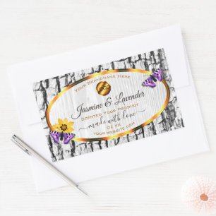 Latido de árvore de madeira branca Etiquetas de pr