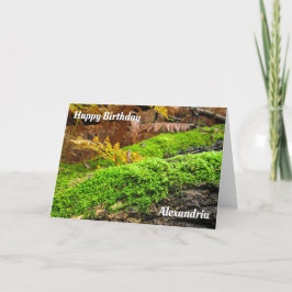 Latido de árvore no outono Moss - Cartão de aniver