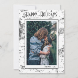 Latido de Birch - Cartão com fotos Rústico Simples