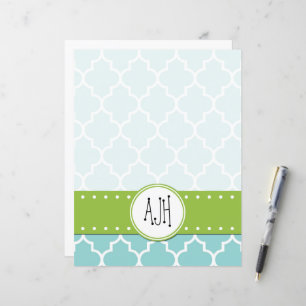 Latilha Azul, Quatrefoil, Trellis, Monograma