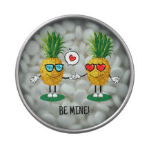 Casal de Amor Emoji de Abacaxi Personalizado