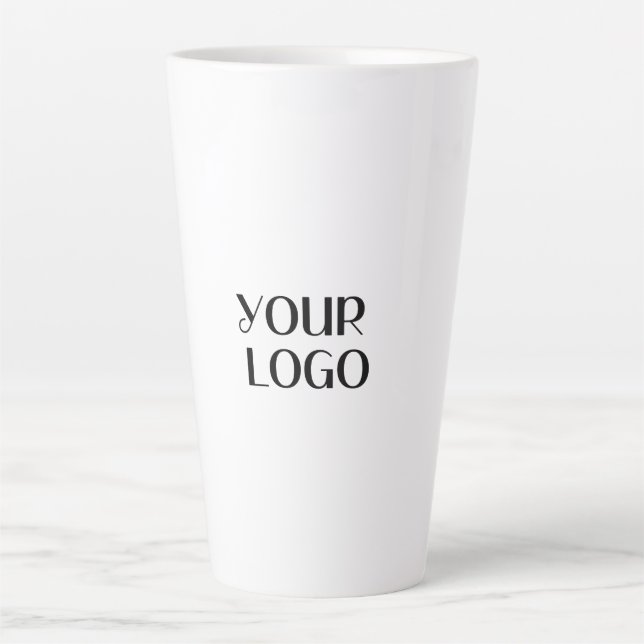Latte adicione seu logotipo a uma caneca de café branca (Frente)