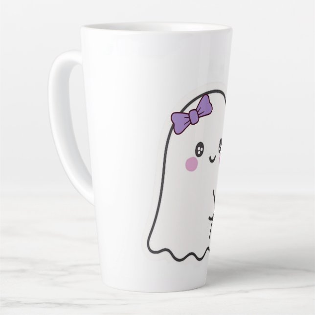 Latte Bonita Caneca Fantasma - Adorável Taça de Café Hal (Ângulo esquerdo)