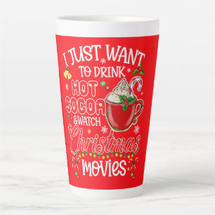 Latte Cacau Quente & Filmes de Natal – Caneca de Café Ho