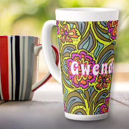 Latte Caneca Alta de Café Personalizada com Padrão de Ar