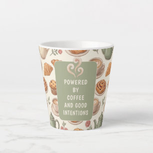 Latte Caneca de Aquarela Divertida com Energia do Café