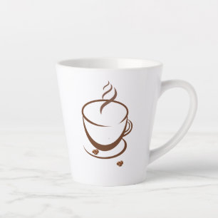 Latte Caneca de Arte de Linha Minimalista com Café Torra