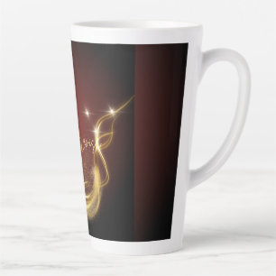 Latte Caneca de Café Alta Lavish de Mogno Dourada