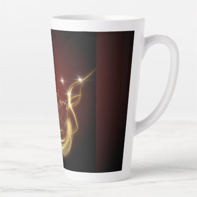 Latte Caneca de Café Alta Lavish de Mogno Dourada (Direita)