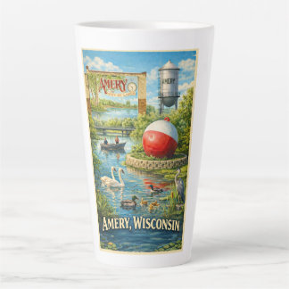 Latte Caneca de Café Amery, Cidade dos Lagos de Wisconsi