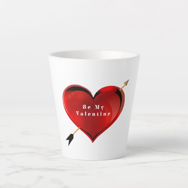 Latte Caneca de Café Be My Valentine (Frente)