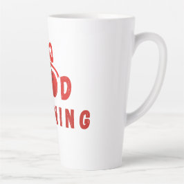 Latte Caneca de Café Boa Manhã com Laço de Cereja Vermel
