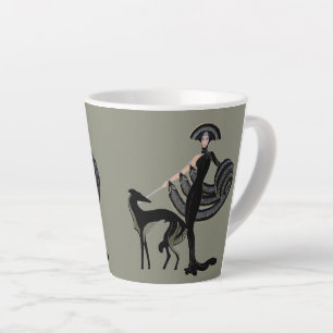 Latte Caneca de Café Borzoi Art Déco