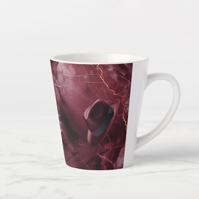 Latte Caneca de Café Cerâmica Fedora Berinjela Música Pa (Direita)