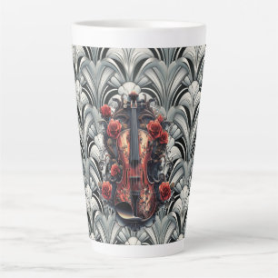 Latte Caneca de Café Cerâmica GMajor Art Déco Violino Ne