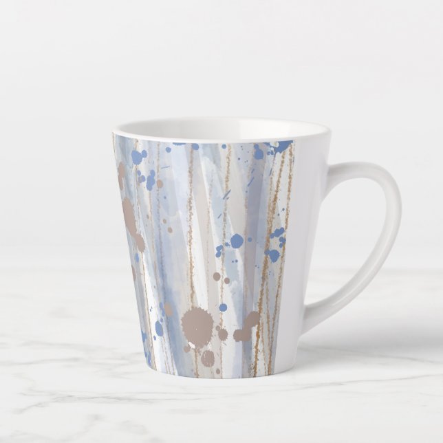 Latte Caneca de Café com Arte Abstrata Moderna Natureza  (Direita)