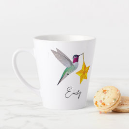 Latte Caneca de Café com Beija-flores e Estrelas Persona