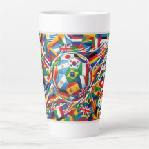 Caneca de Café com Bola de Futebol e Bandeira das 