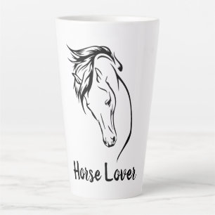 Latte Caneca de Café com Cabeça de Cavalo com Crina
